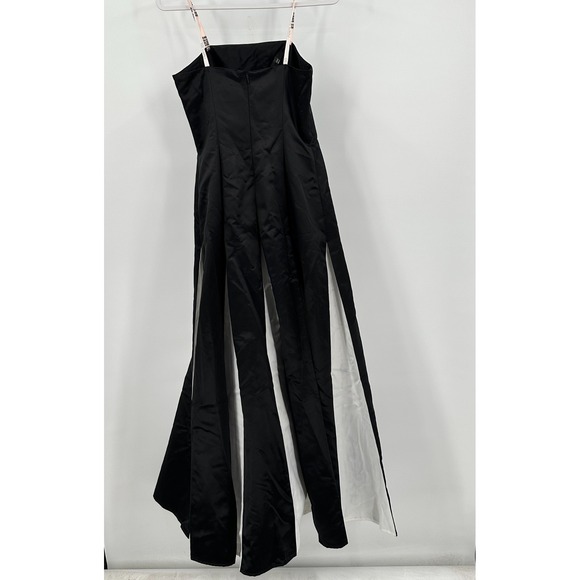 De Laru Womens Old Hollywood Strapless Gown Size 9/10 Art Deco Black White Dress - Picture 2 of 7